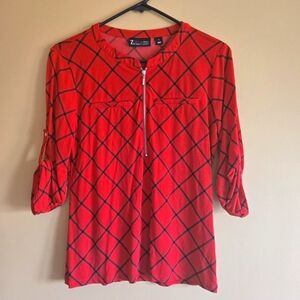 7th Avenue NY & Co Checkered Top, S (PTP=18")